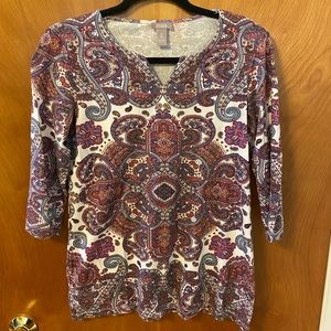 Chico’s quarter length paisley top